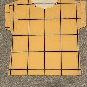 Yellow Grid Pattern Extra Small Top